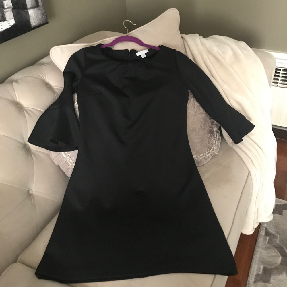 New York & Company Black Bell Sleeved Dress Medium