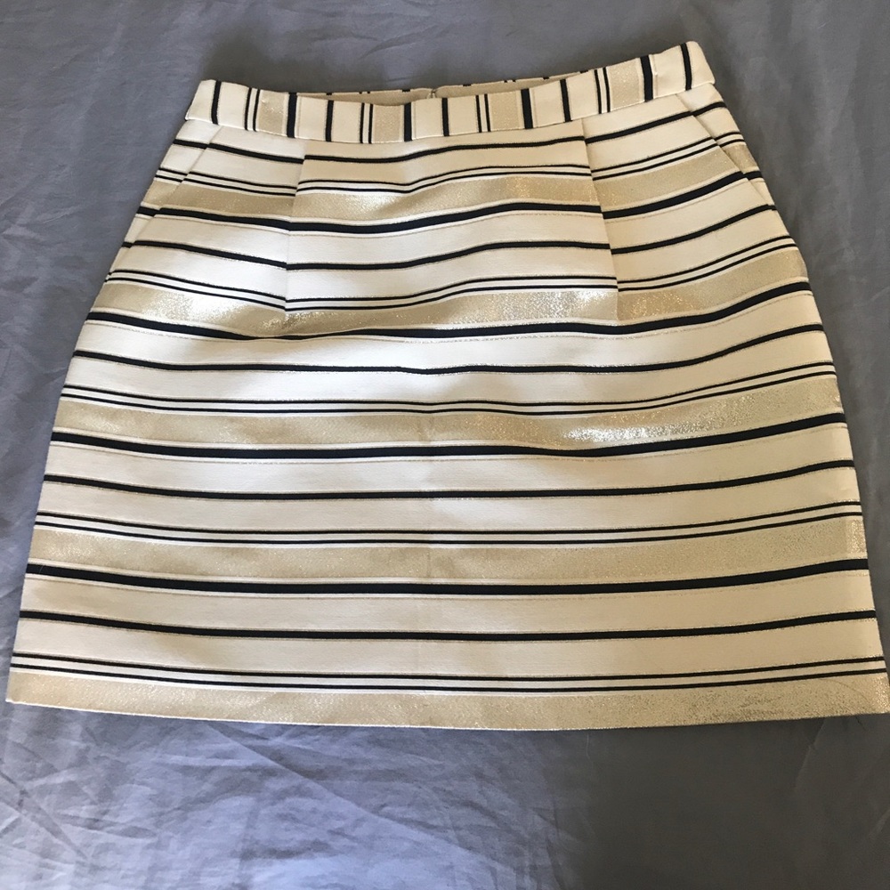J. Crew gold striped skirt