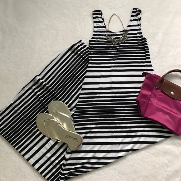 Merona black and white striped maxi dress - Picture 6 of 6