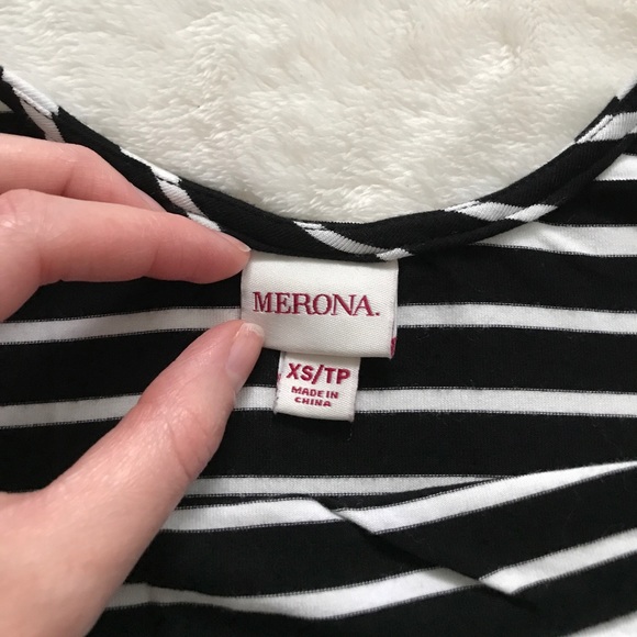 Merona black and white striped maxi dress - Picture 3 of 6