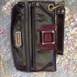Jimmy Choo fold over clutch with wrist strap