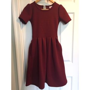 XXS burgundy Lularoe Amelia dress