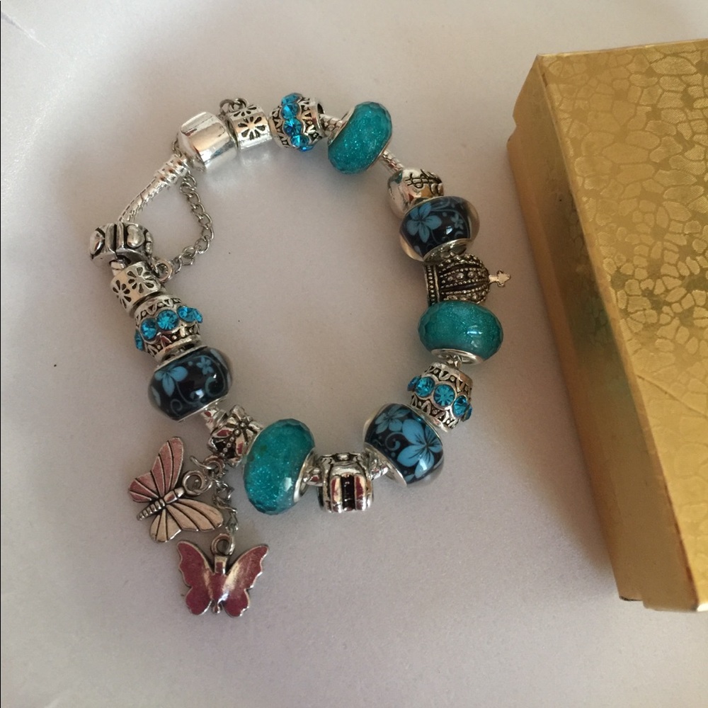 Turquoise handmade Murano Beads Bracelet