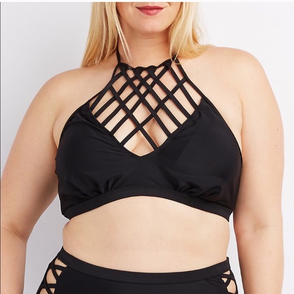 Charlotte Russe Other - NWT Black Swim Top Sz 2X XXL Plus