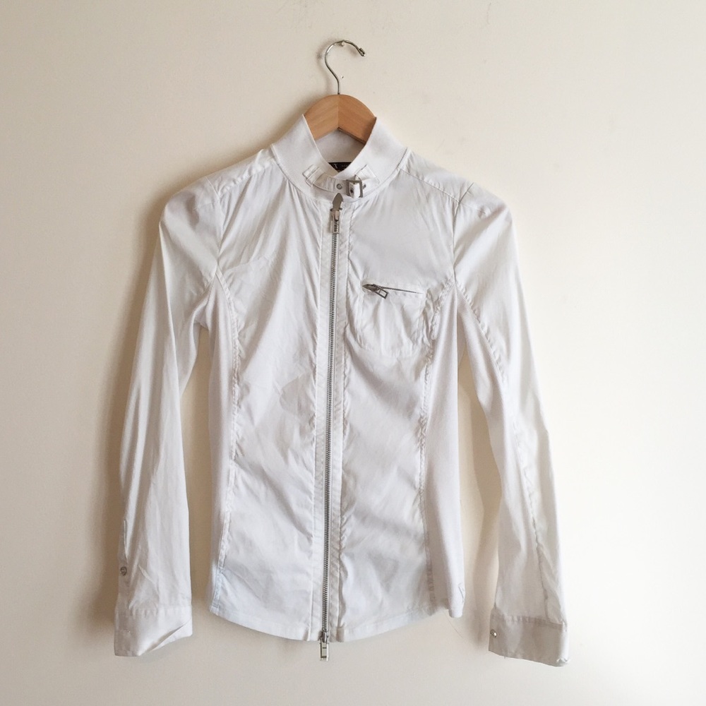 ✨NWOT Armani Exchange white zip jacket size small