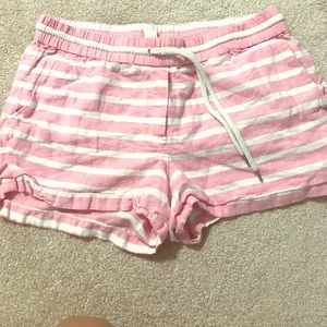 J Crew pink and white striped shorts