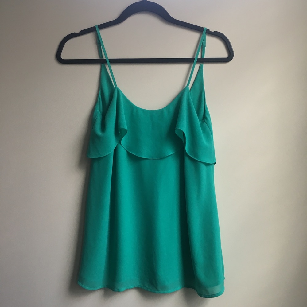 Teal Ruffle Tank