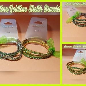 PRICE DEAL⤵️🆕️ -SET OF 3 GREEN STRETCH BRACELETS.