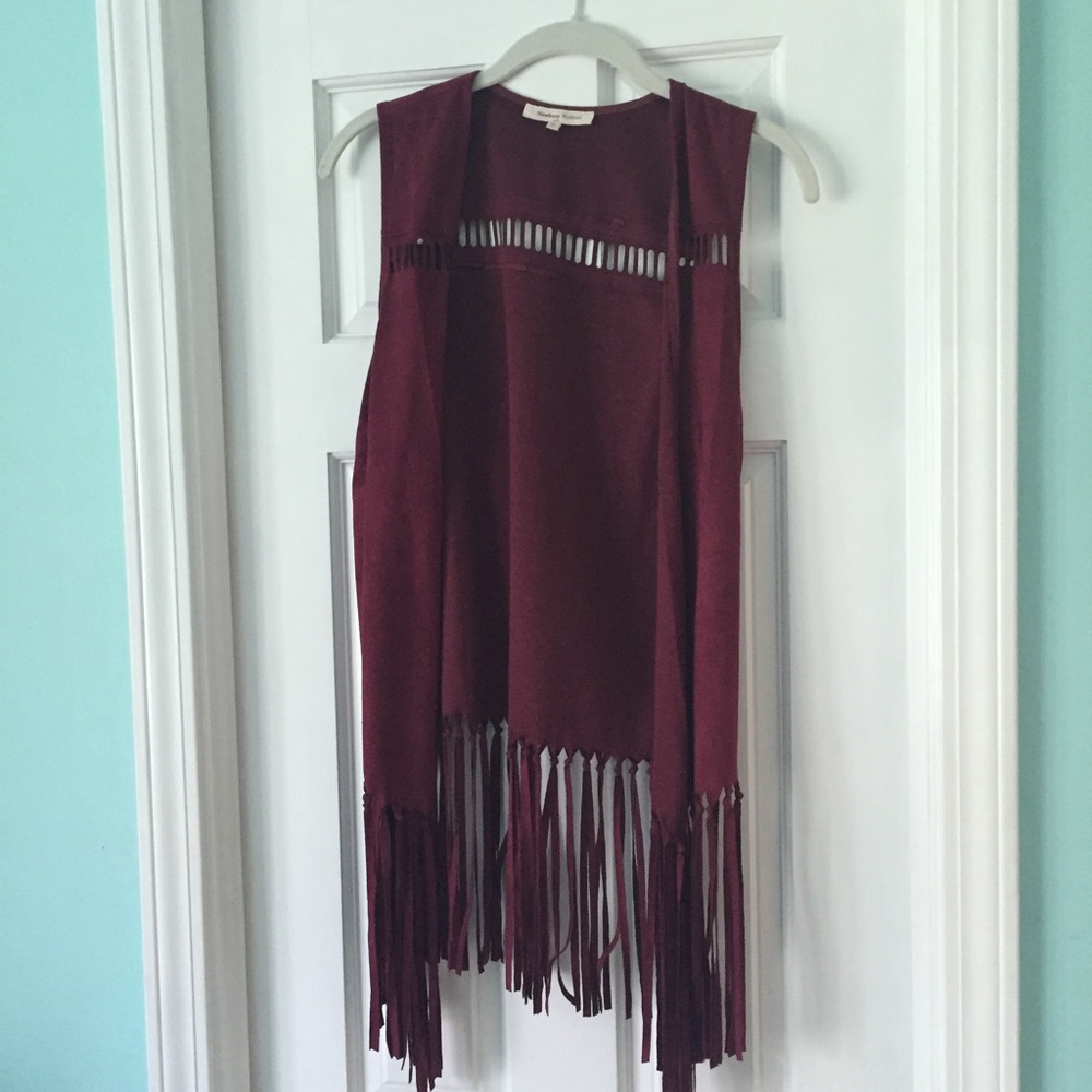 FEATIVAL WEAR 🌻 fuchsia suede fringe vest