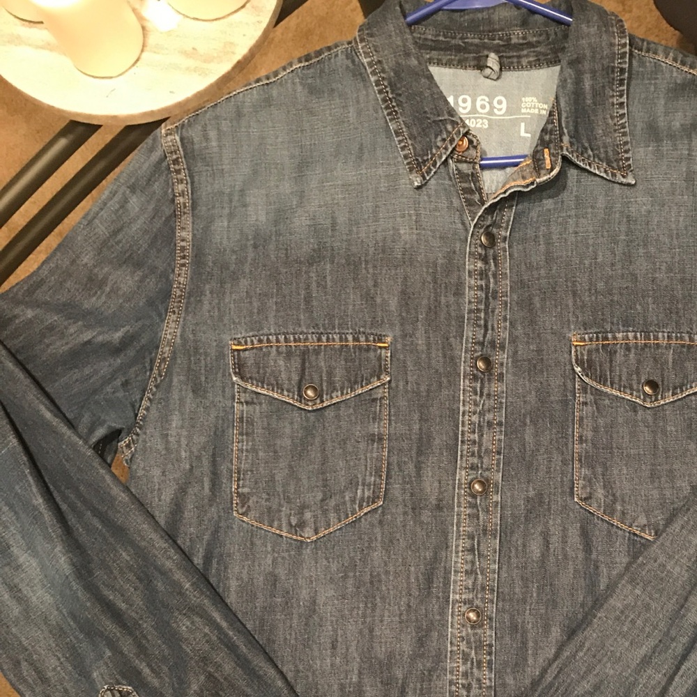 Gap denim snap button western shirt