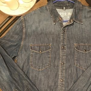 Gap denim snap button western shirt