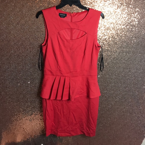 Coral BeBe Peplum dress - Picture 1 of 3