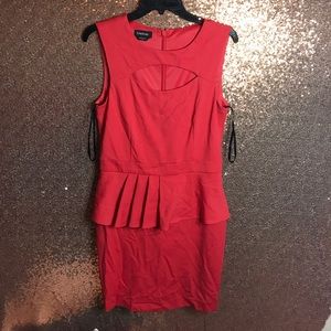 Coral BeBe Peplum dress