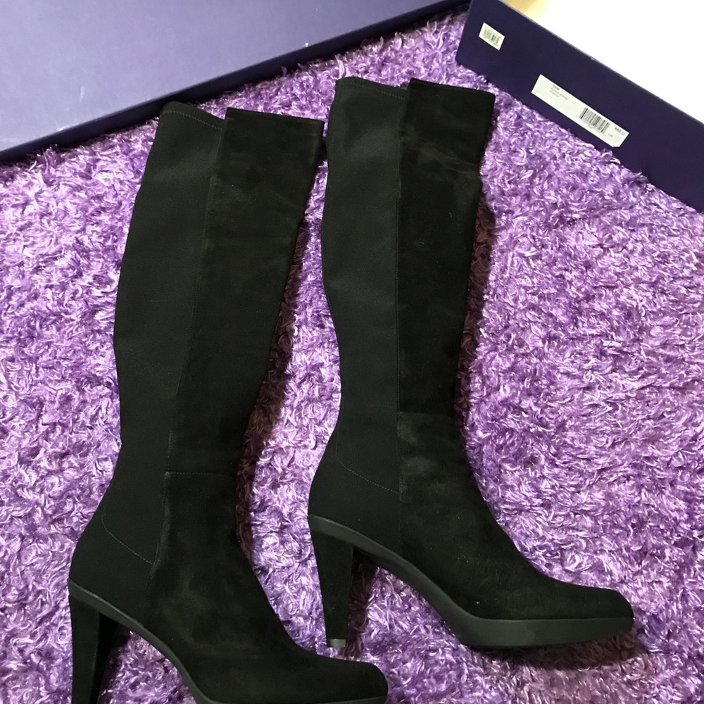 Stuart Weitzman Black Over the knee pull on boots