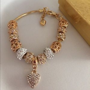 Gold silver charm sparkly bracelet all new