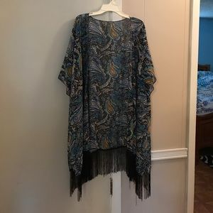 Blue paisley cardigan