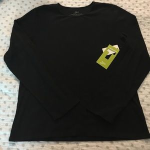 J Jill Black l/s Compassion Tee NEW Sz L