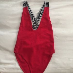 PrettyLittleThing Red Onepiece Bathing Suit