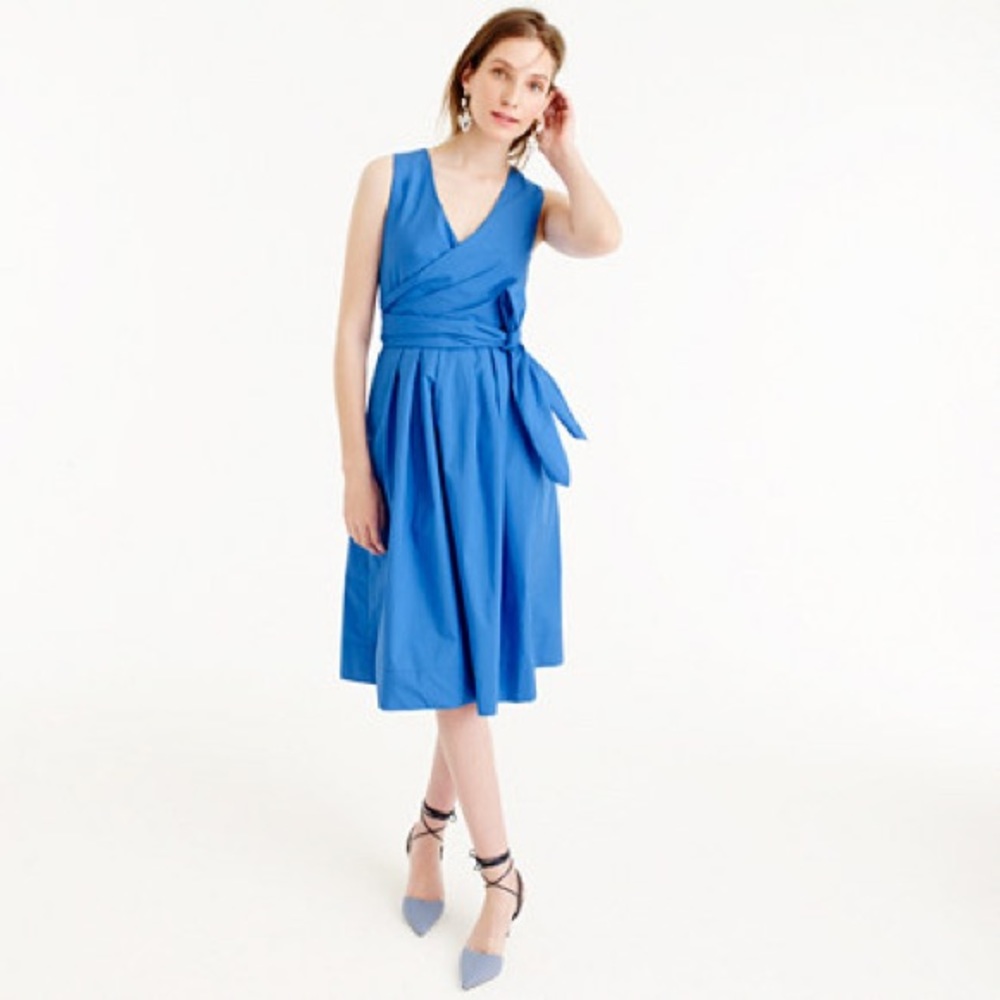J. Crew cotton poplin wrap dress