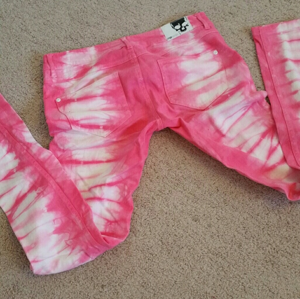 3 for $20 Bright pink and white jeans