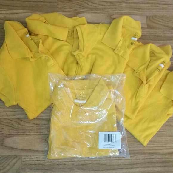 6 Cute Girls Yellow Gold School Uniforms Shirts - Picture 1 of 2
