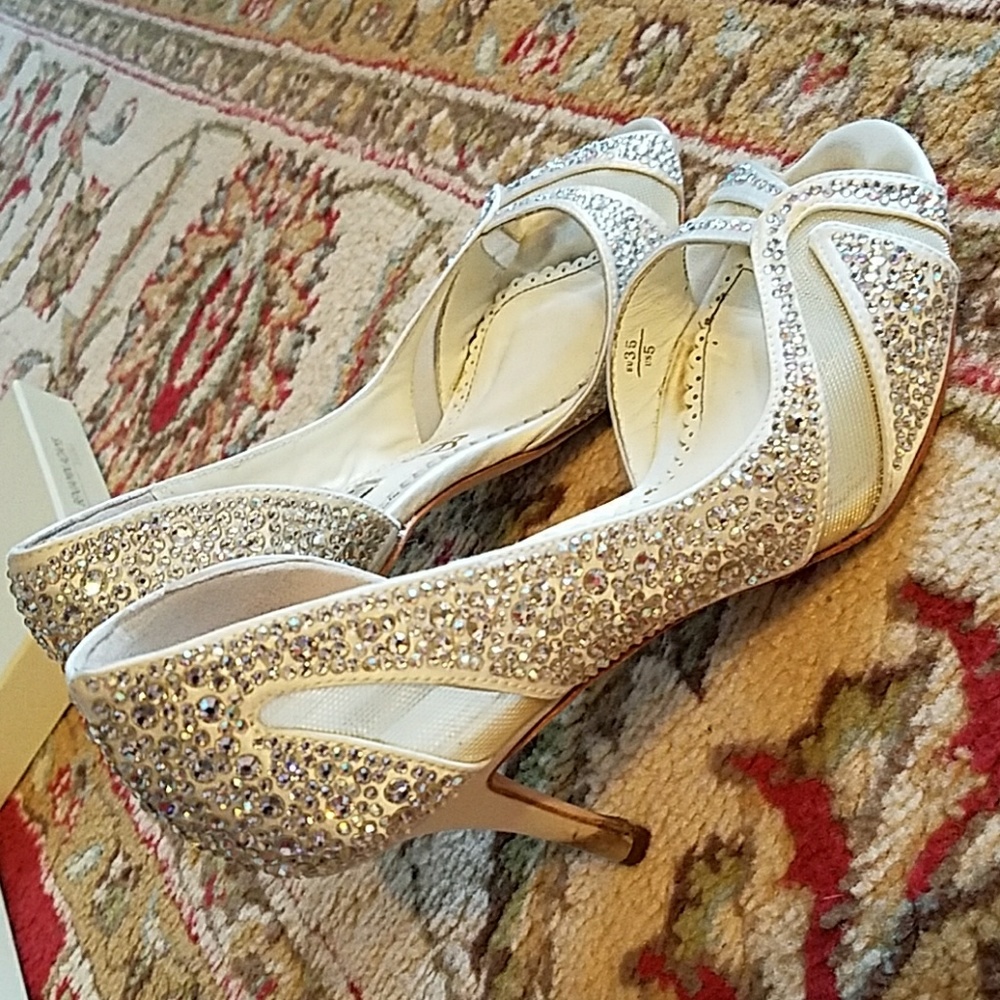 Benjamin Adams jeweled heels 5 Catherine pump