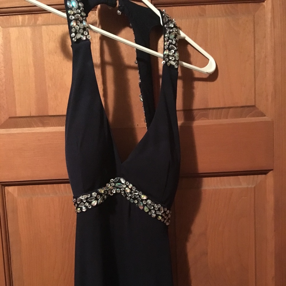 Navy blue prom/ball gown size 7/8