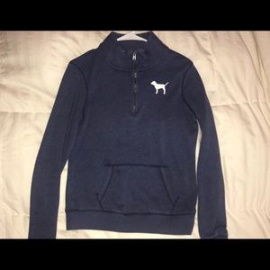VS PINK Blue Half zip pullover