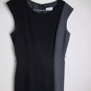 Calvin Klein Black Grey Colorblock Sheath Dress 8