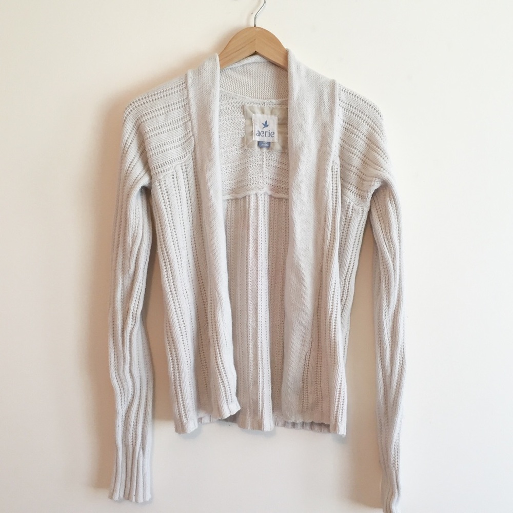 Aerie White knit Cardigan size small