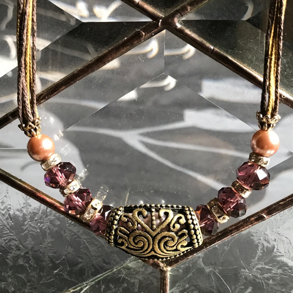 "Unique&Beautiful" Pearl, Rose Quartz, CZ Brass