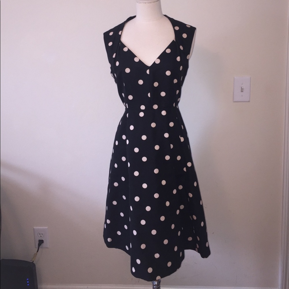 Kate Spade black dress with light pink polkadots