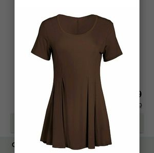 ❣PLUS Ladies Top❣ Brown A line❣ Stretchy❣ 1X  ❣
