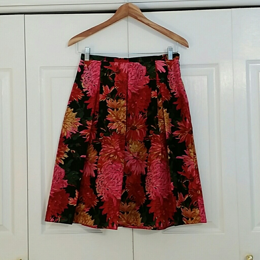 Talbots Silk Flowered Skirt