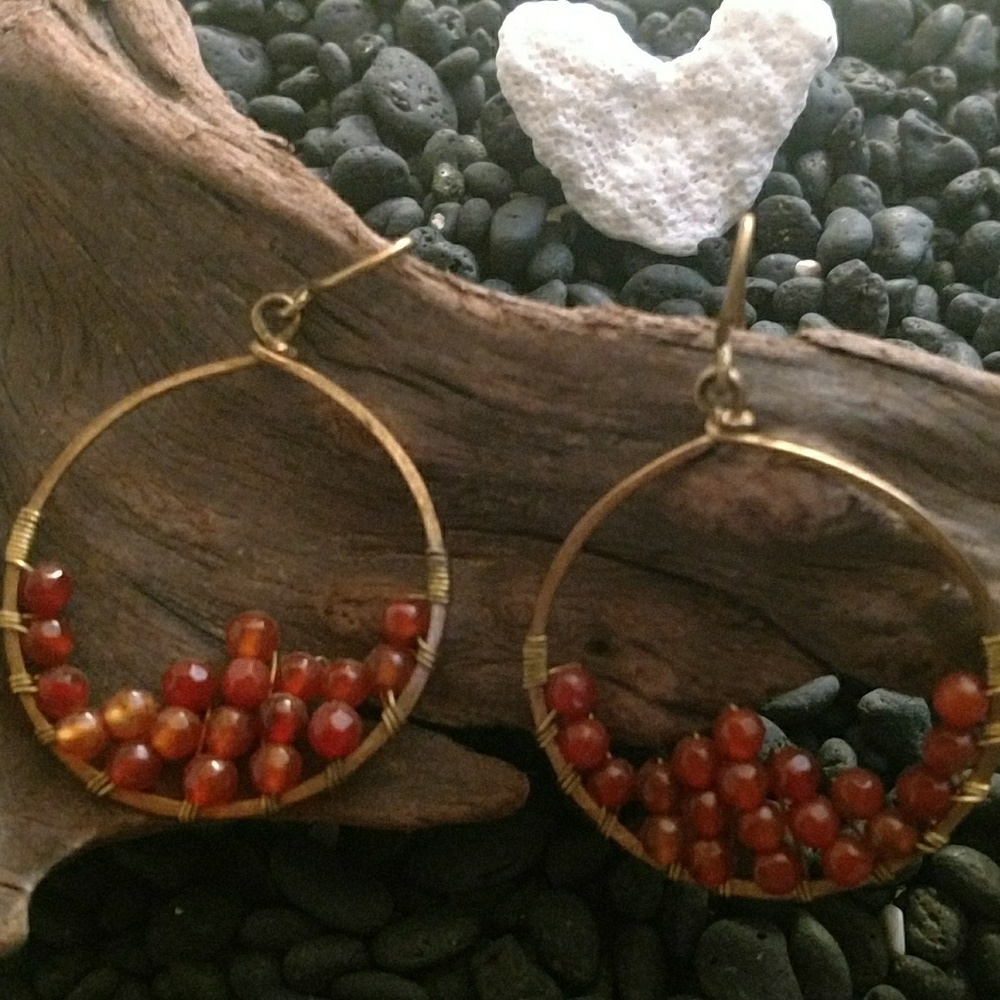 Orange beaded Earrings