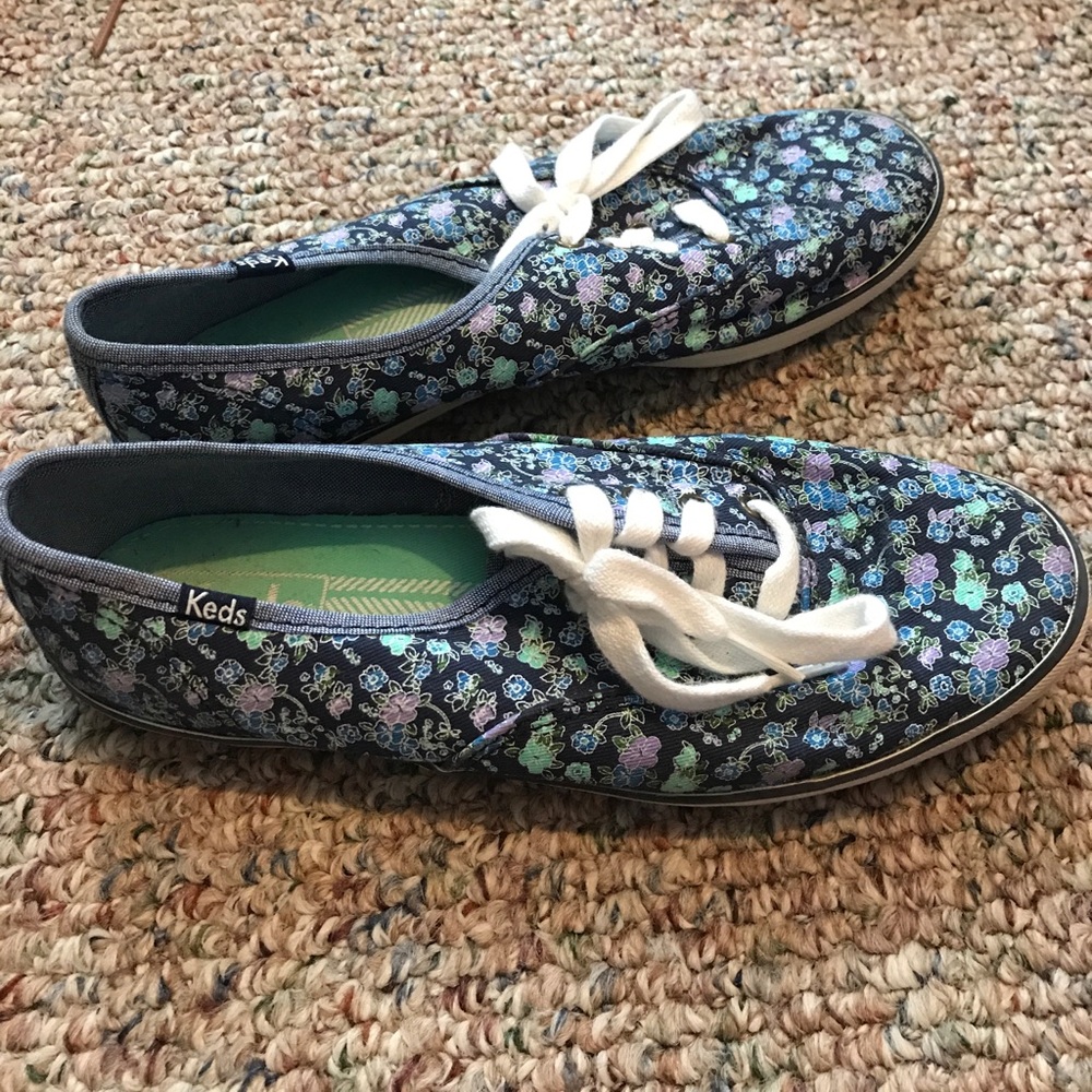 Blue floral Keds