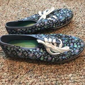 Blue floral Keds