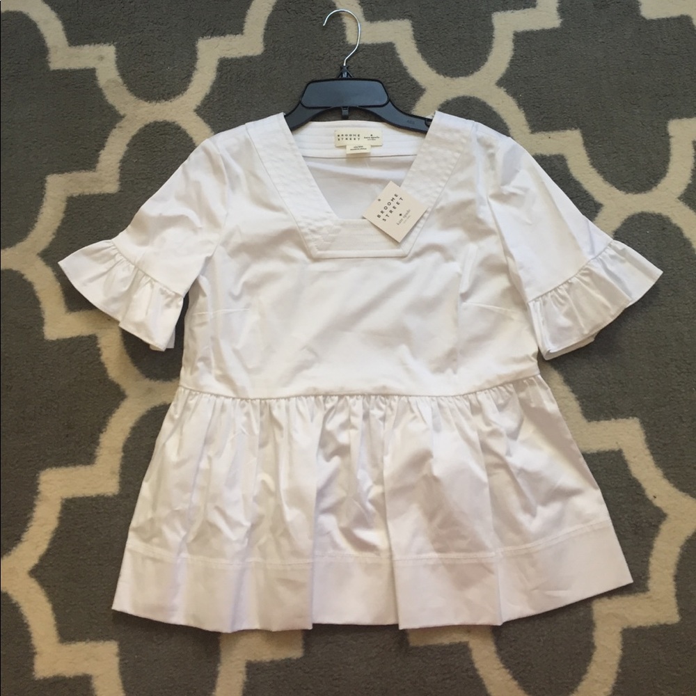 Kate Spade poplin ruffle top NEVER WORN!!!!