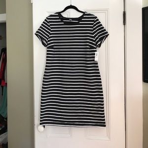 Black and white striped t-shirt dress