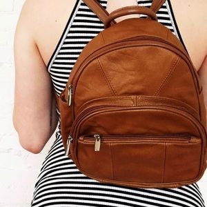 Brown Leather Patchwork Bella Backpack!