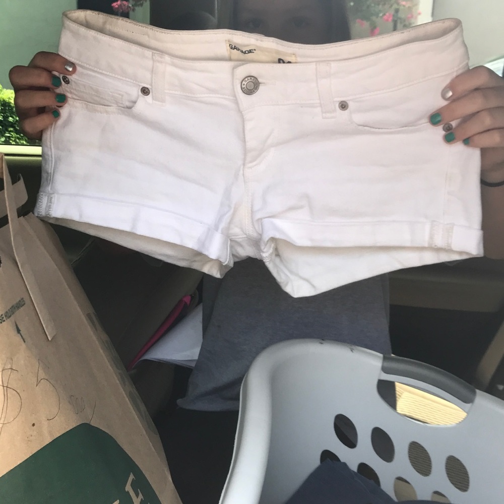 White denim shorts