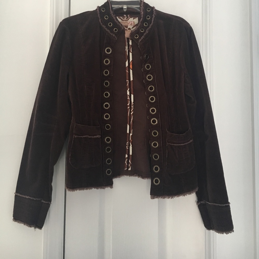 NWT Forever 21 Corduroy Jacket with Grommets