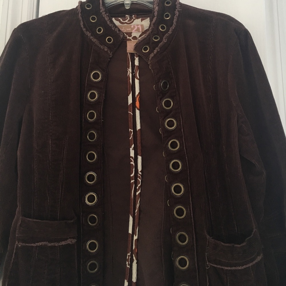 NWT Forever 21 Corduroy Jacket with Grommets - Picture 2 of 8