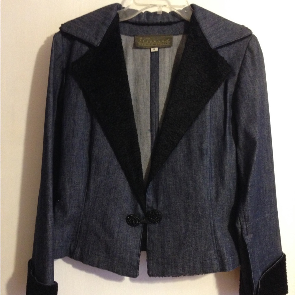 Vintage style dark blue denim jacket