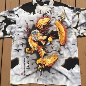 Koman Sport X Fire Dragon Short sleeve button up