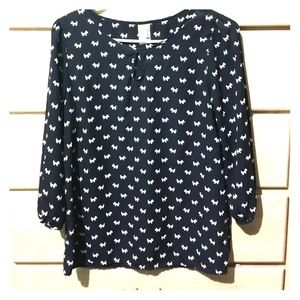 Navy blue blouse.