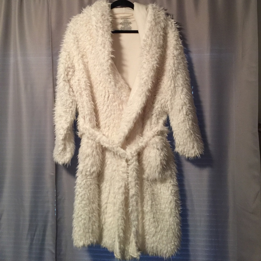 White Robe with hoodie