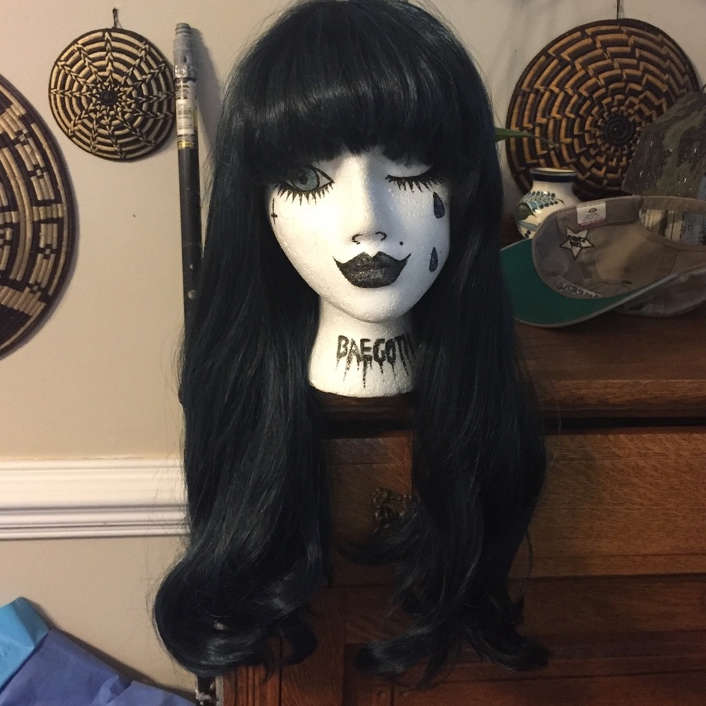 New black/teal Gothic Lolita wig