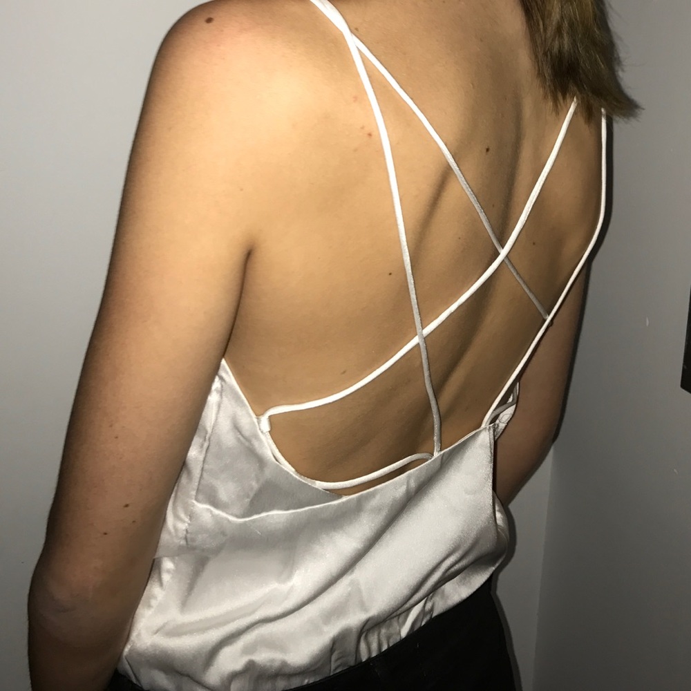 Silk strappy bodysuit