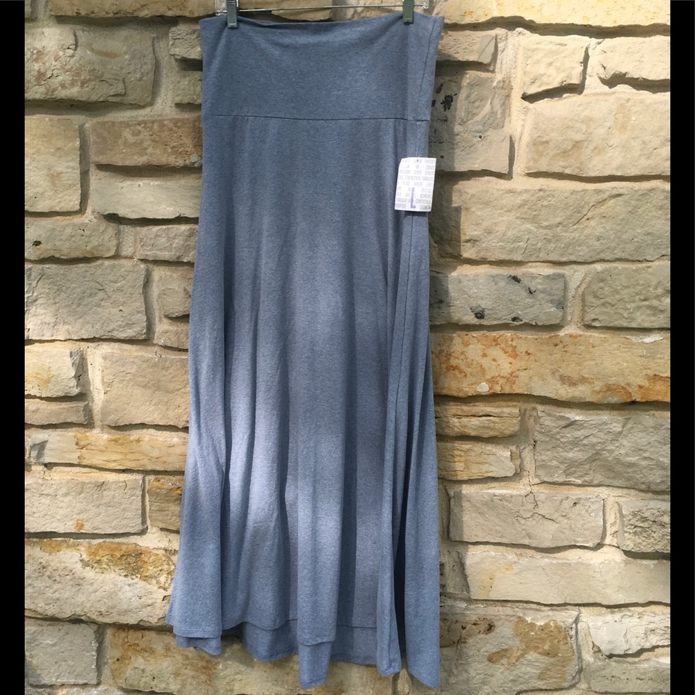 NWT LuLaRoe Blue/Gray Maxi Skirt